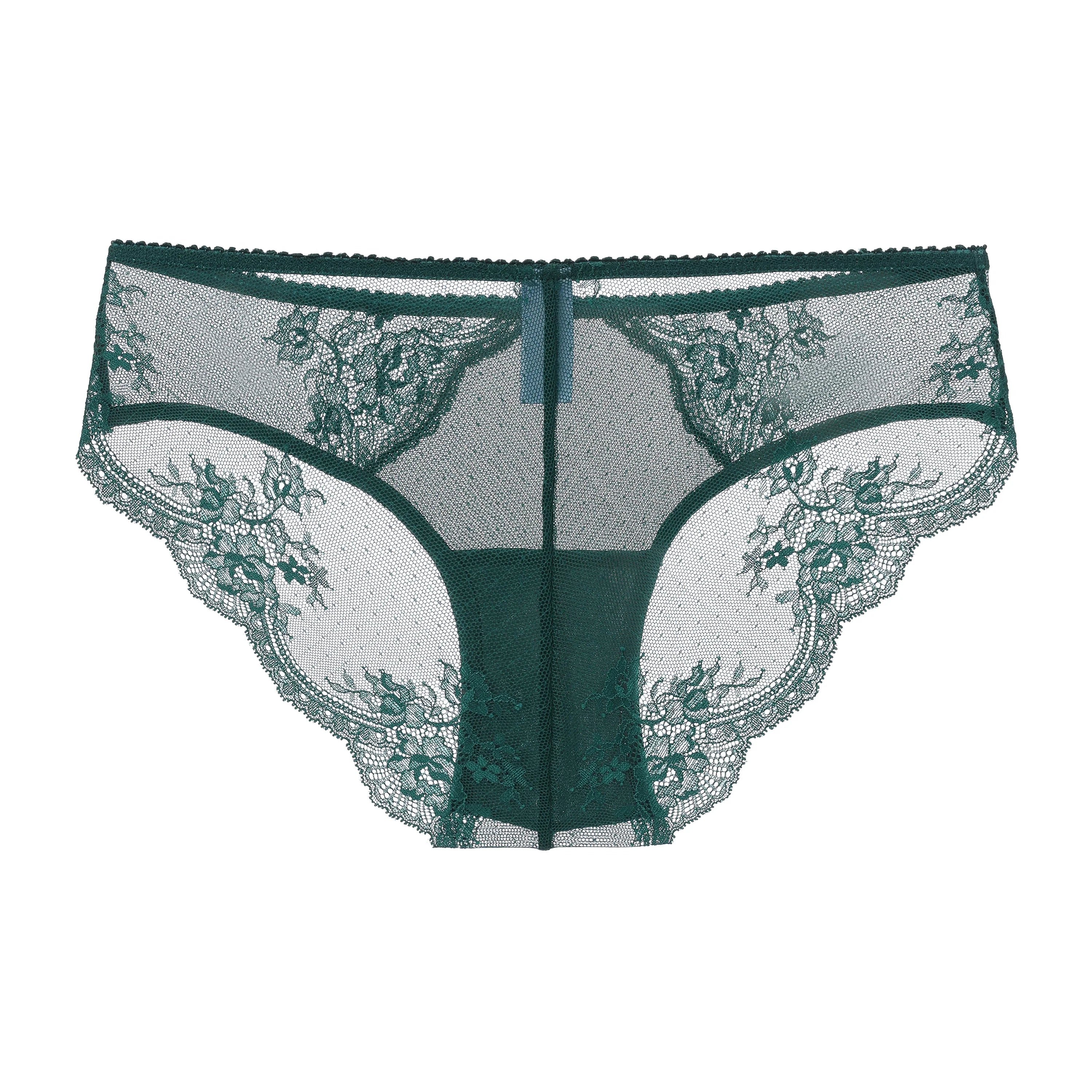 Kim Cheeky Lace Panty in Emerald by Amour d'Agnette