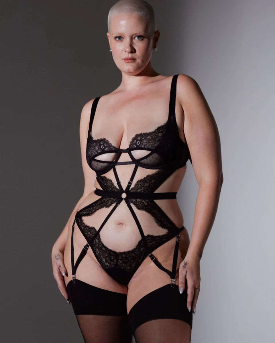 Old Love Minna's Playsuit in Black