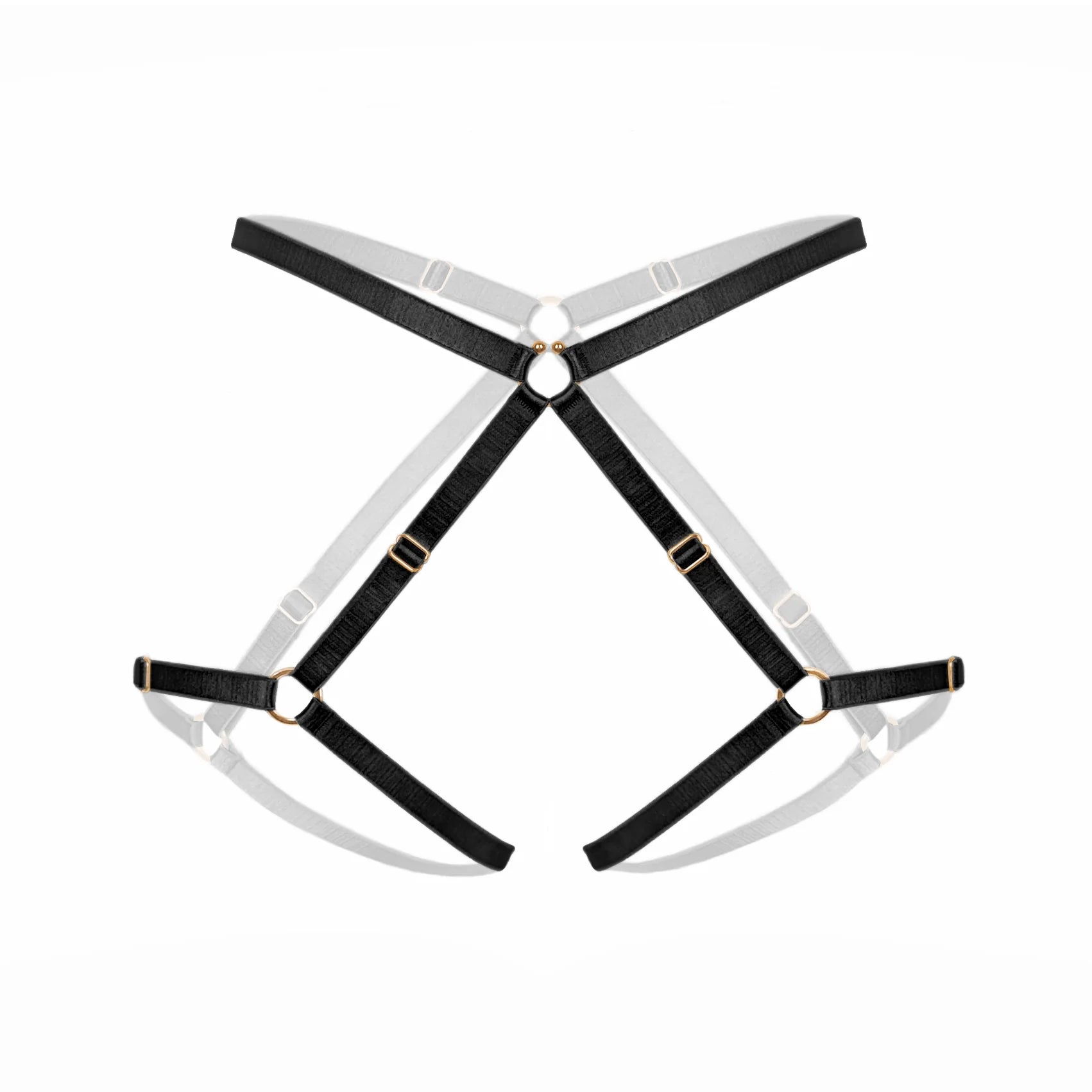 Amphitrite Rush Thigh Harness in Black by Monique Morin