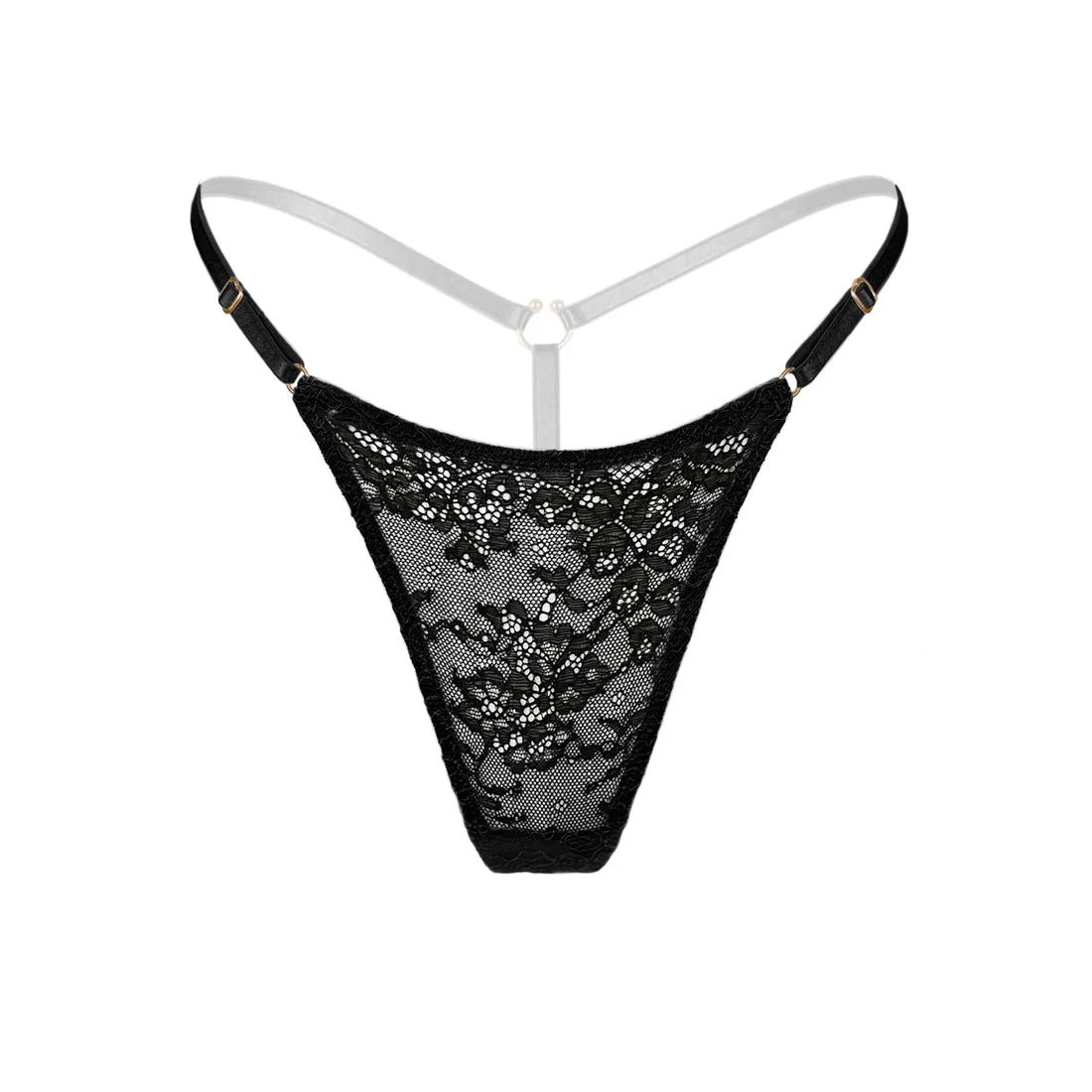 Amphitrite Micro G-String in Black by Monique Morin