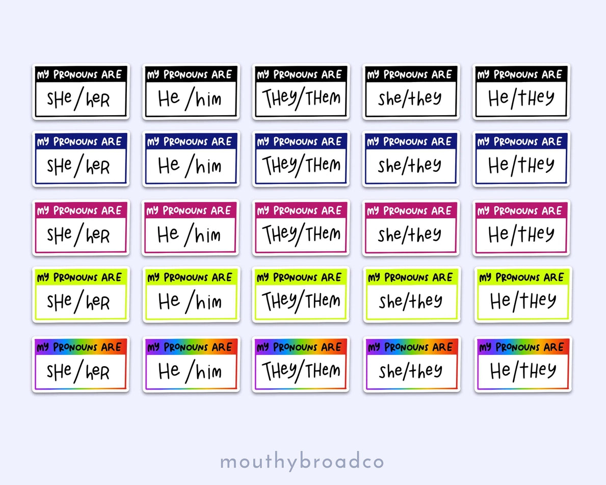 My Pronouns Are She Her Sticker in Black