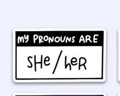 My Pronouns Are She Her Sticker in Black