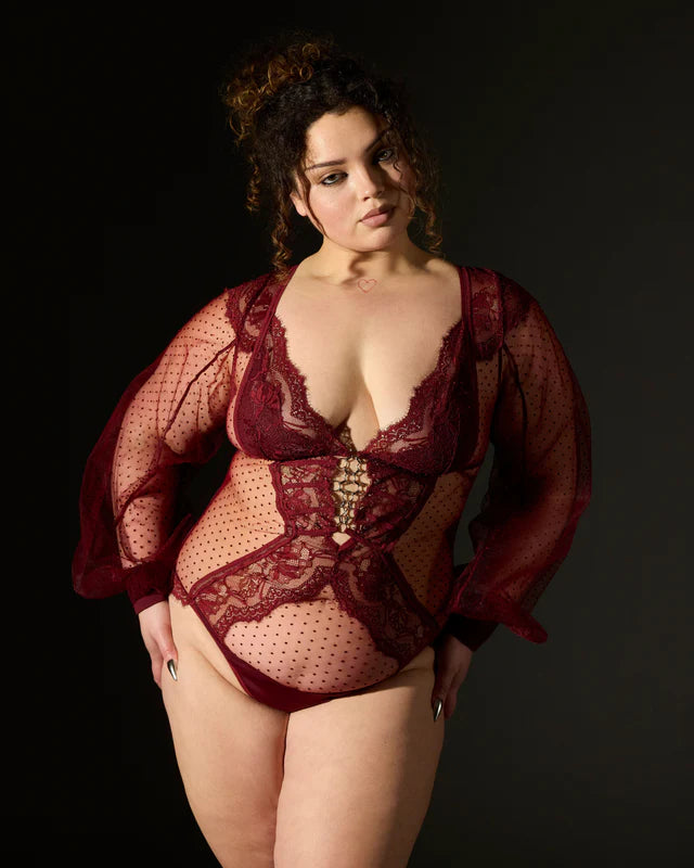 Night Sky Constellation Bodysuit in Burgundy