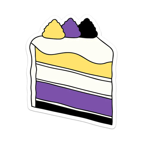 Nonbinary Pride Cake Sticker