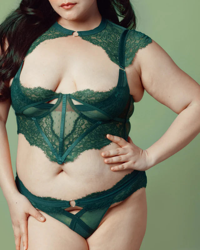 Old Love Minna's Bodice in Emerald Green
