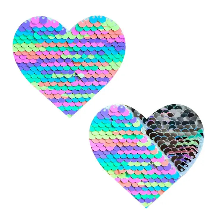 Pastel Pinata Sequin Heart Nipple Pasties