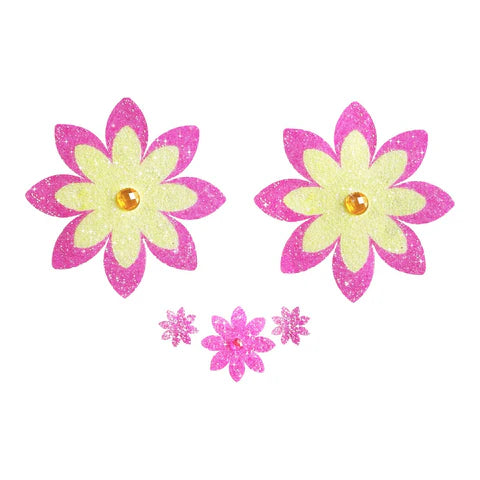 Petals of Sunshine Glitter Flower Nipple Pasties
