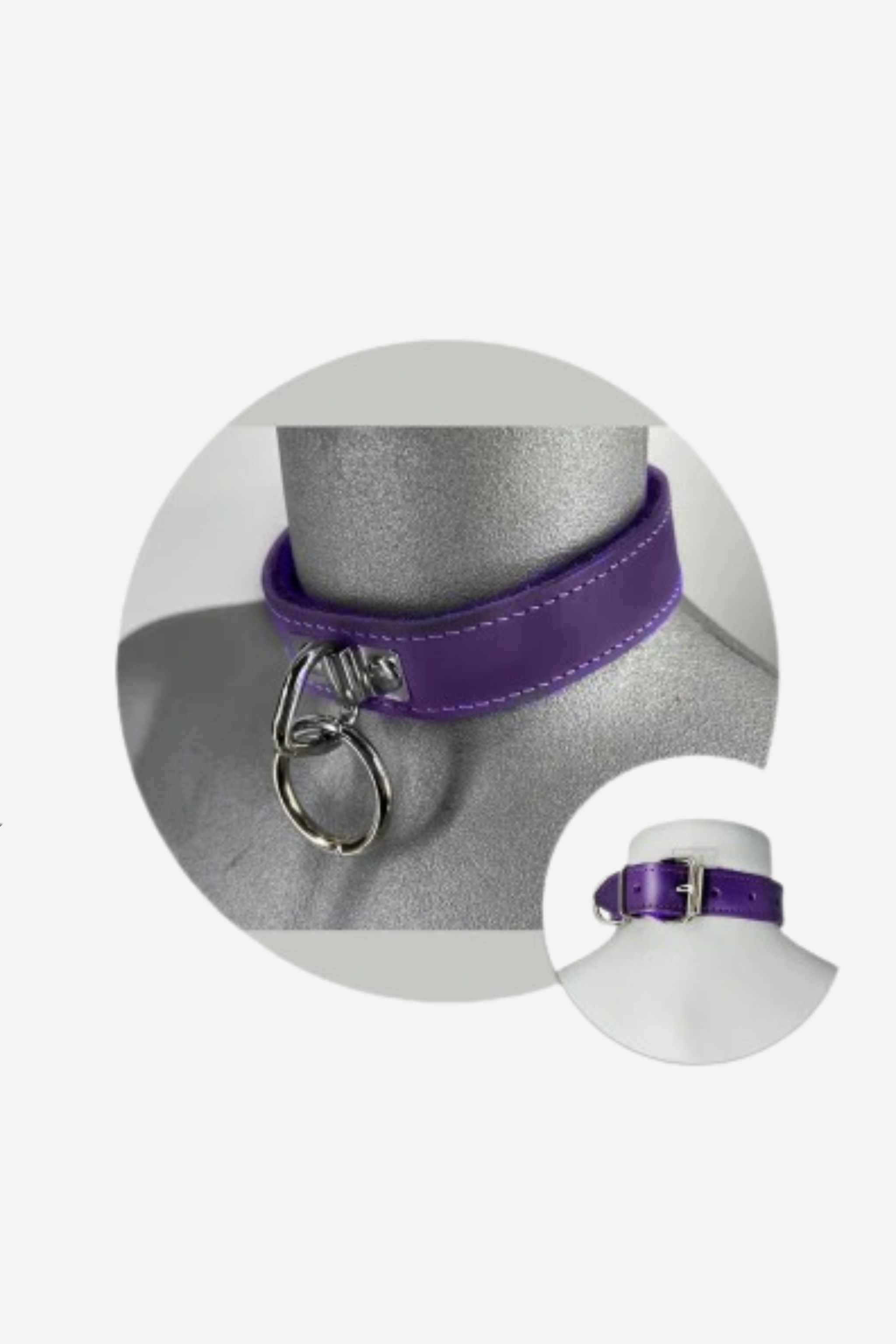 .Please May I Fleece Lined Collar in Purple Leather