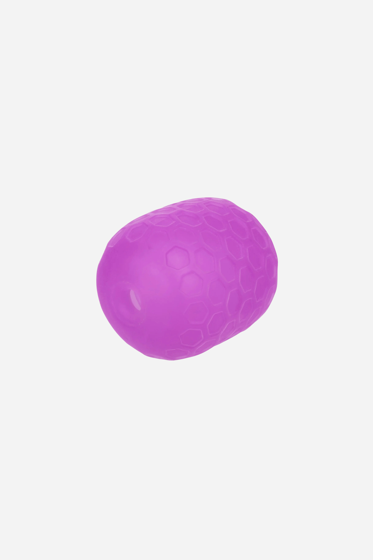 Pop Sock Textured Stroker in purple, a soft and stretchy reversible masturbator with a textured, non-realistic egg-like shape, on grey