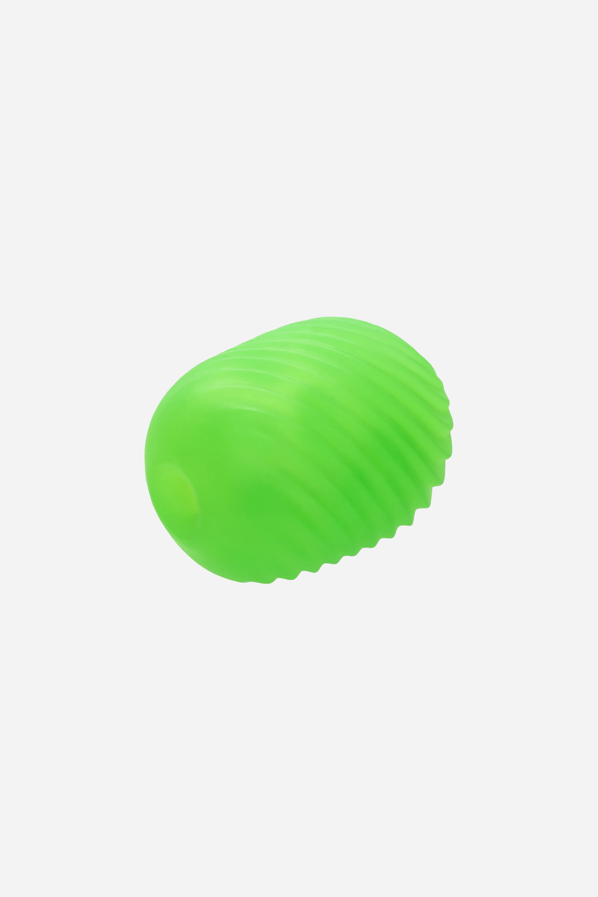 Pop Sock Textured Stroker in neon green, a soft, tight and stretchy reversible masturbator with a textured, non-realistic design