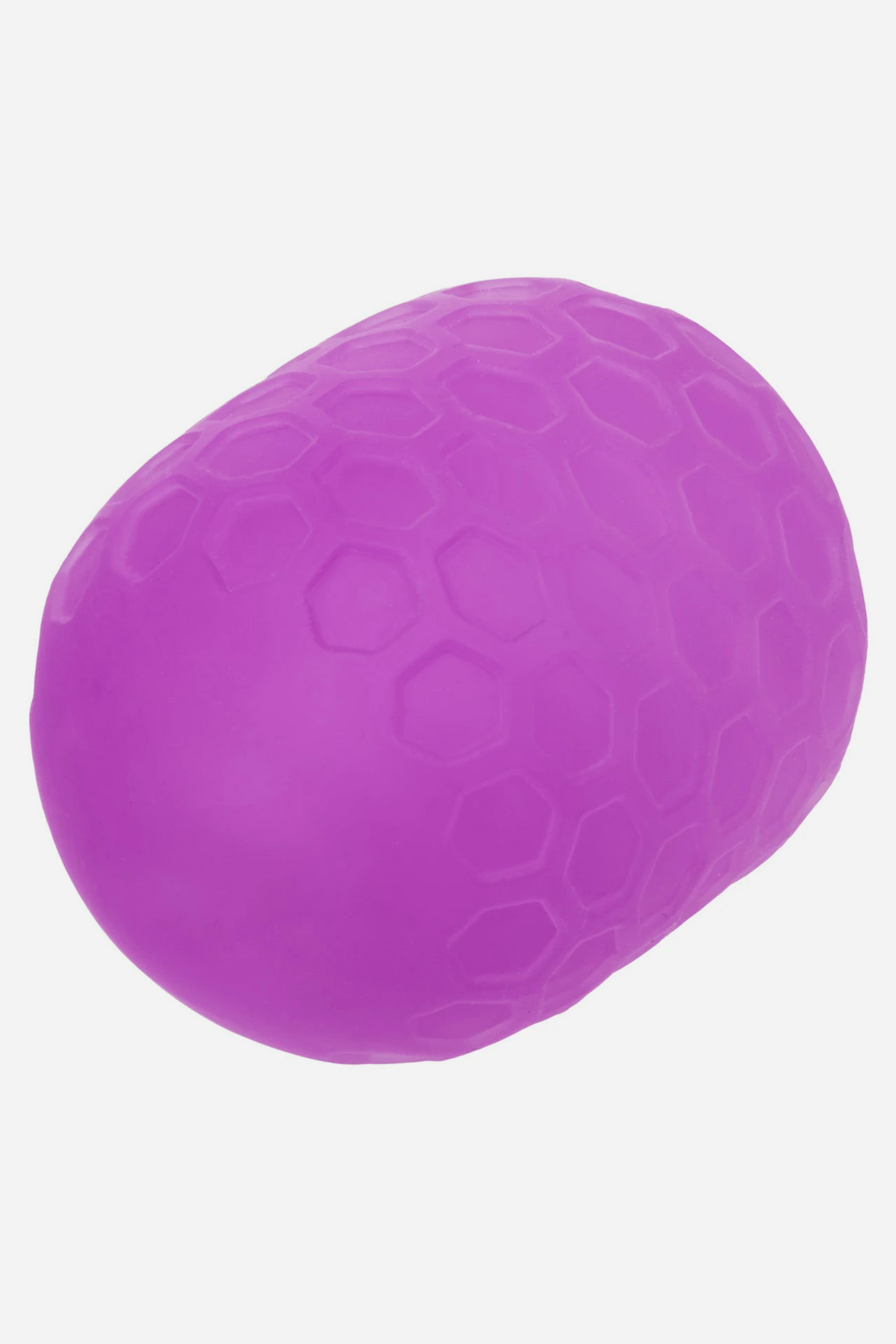 Purple Pop Sock Textured Stroker lying on its side, showing the rounded closed end that helps create extra suction during use