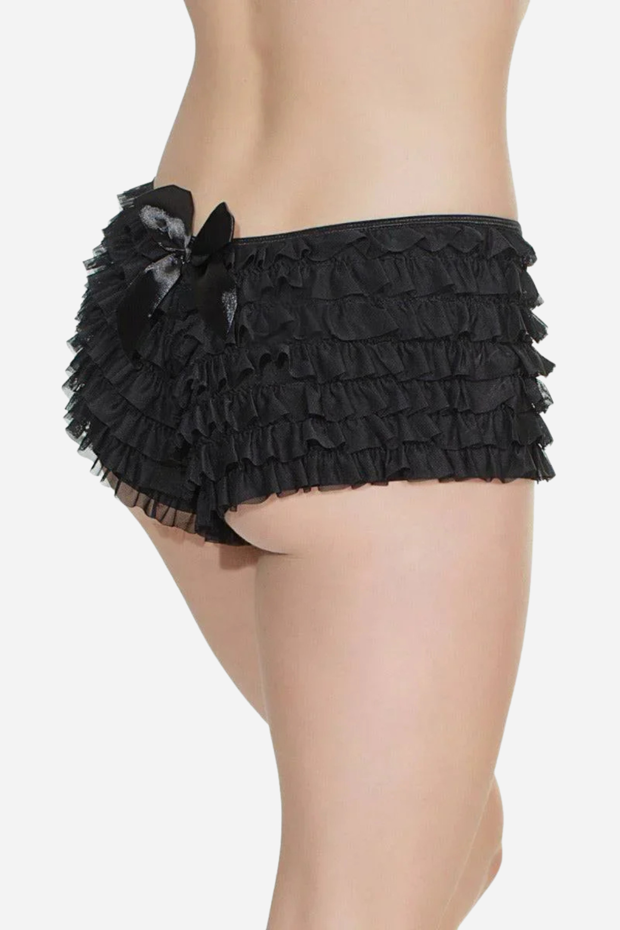 Ruffled Booty Shorts in Black