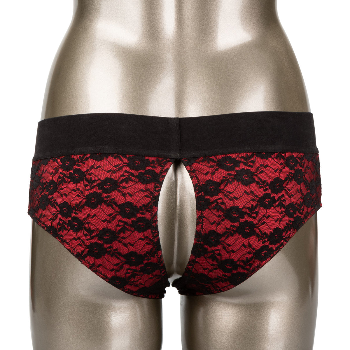 Scandalous Crotchless Lacy Harness & Dildo Set