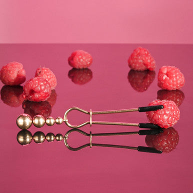 Ball Beaded Tweezer Style Nipple Clamps in Rose Gold