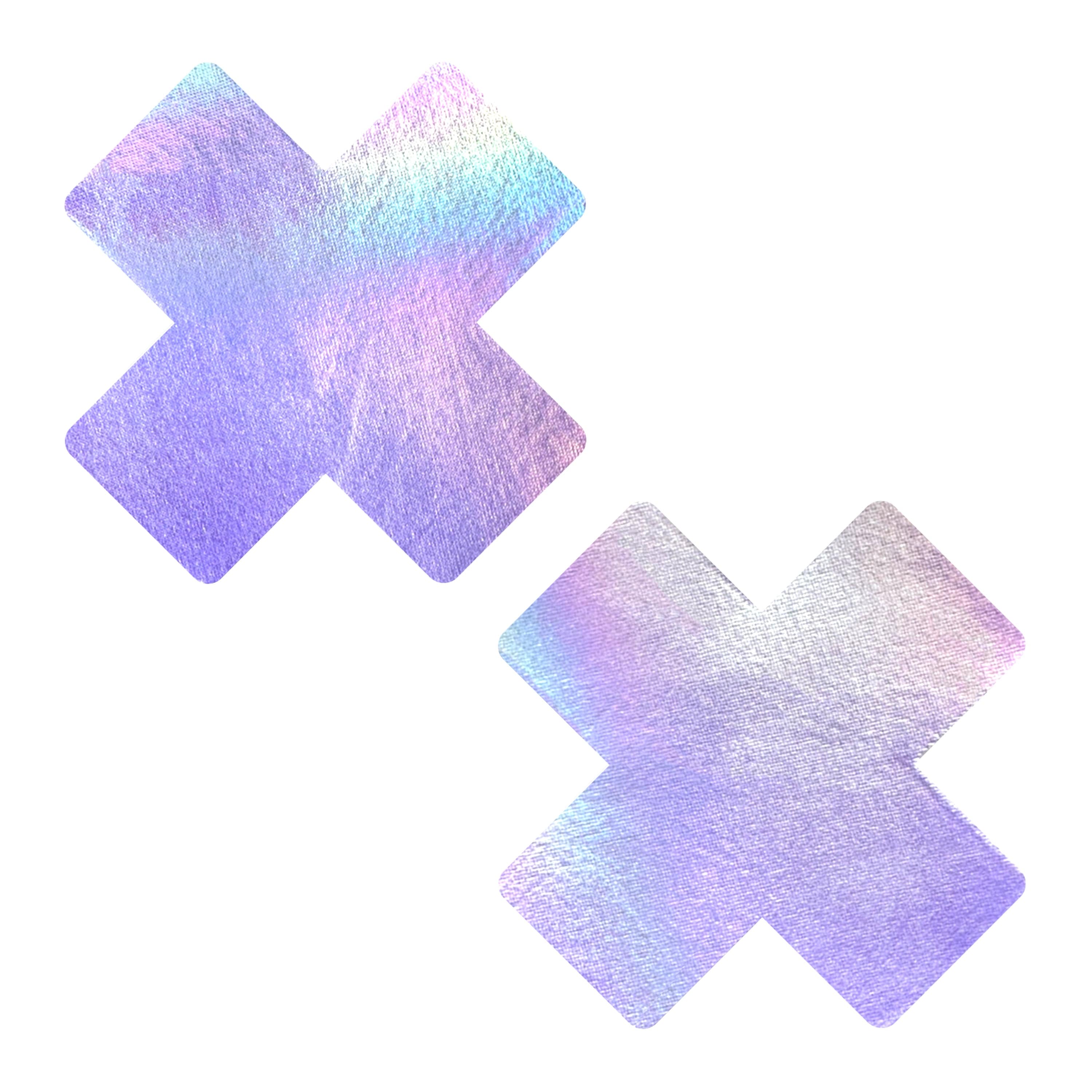 Share Bare Shimmer X Nipple Pasties in Lavender Pearl