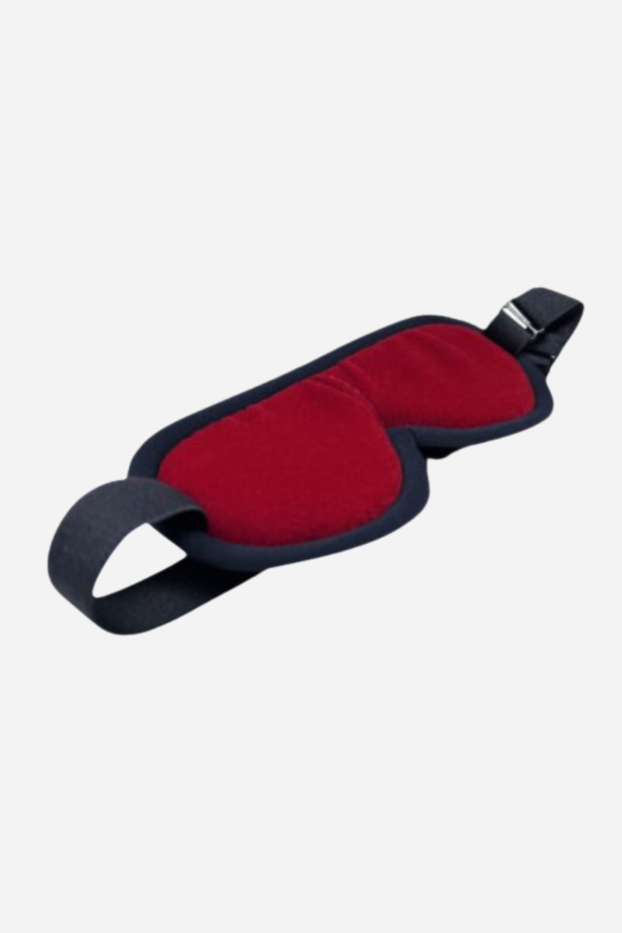 Sightless Submissive Leather & Velvet Blindfold in Black & Red