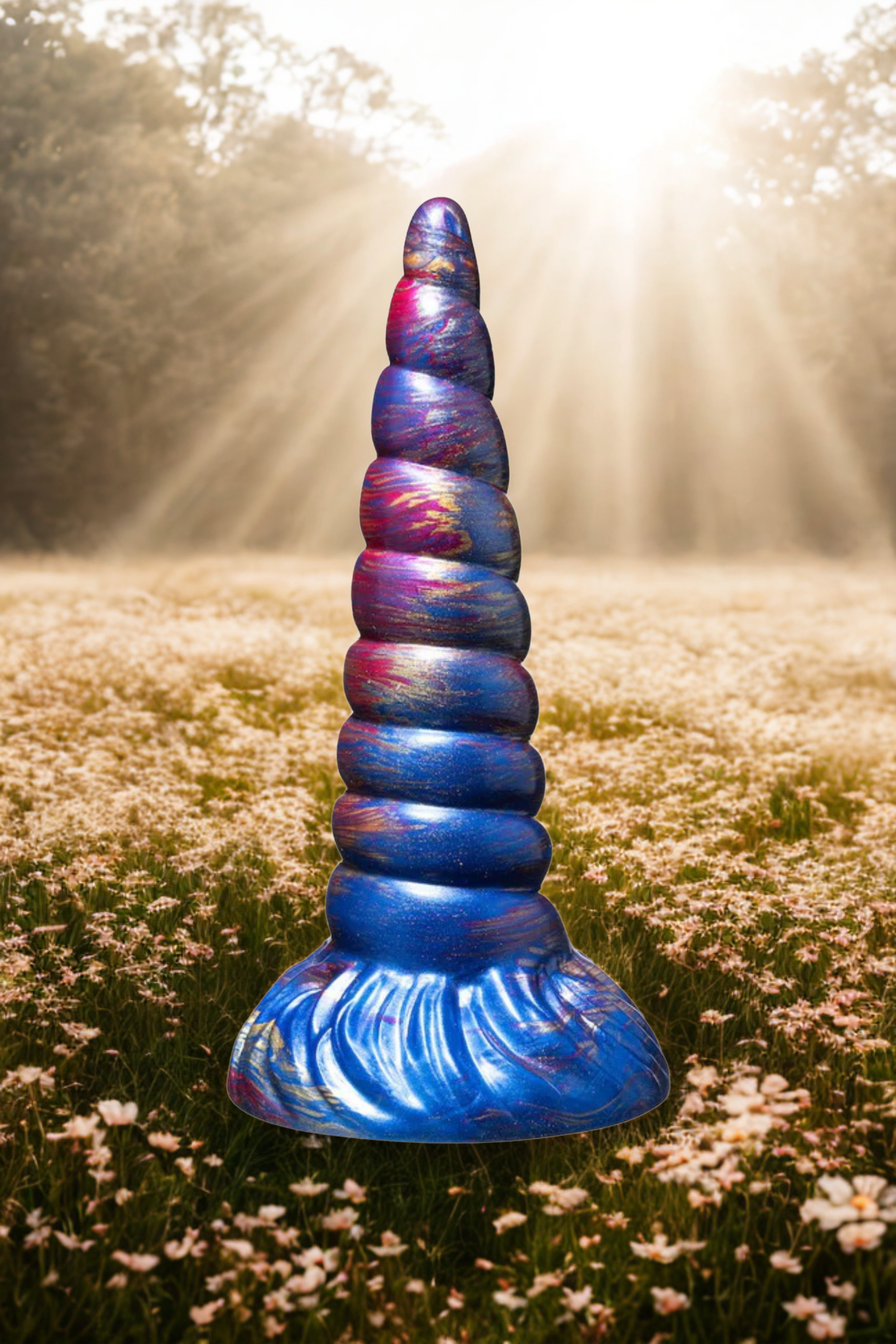 Unicorn Horn Fantasy Dildo in Pearlescent Nebula