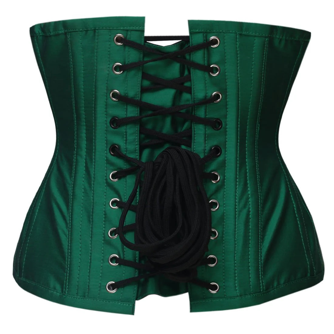 Valor & Lore Taffeta Underbust Corset in Forest Green