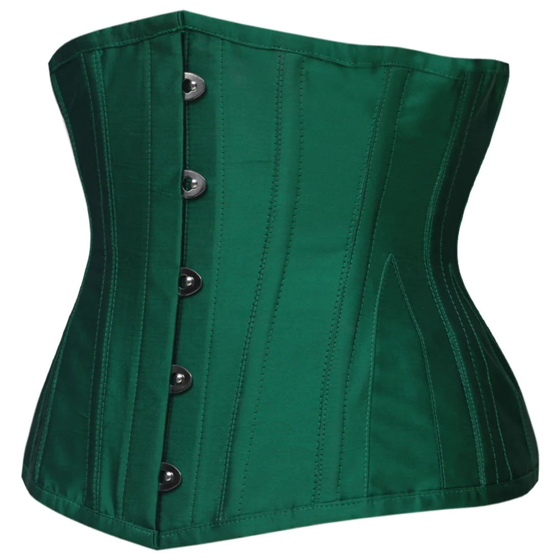 Valor & Lore Taffeta Underbust Corset in Forest Green