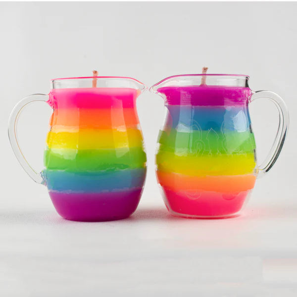 Wax Play Pitcher Candle in UV Reactive Rainbow