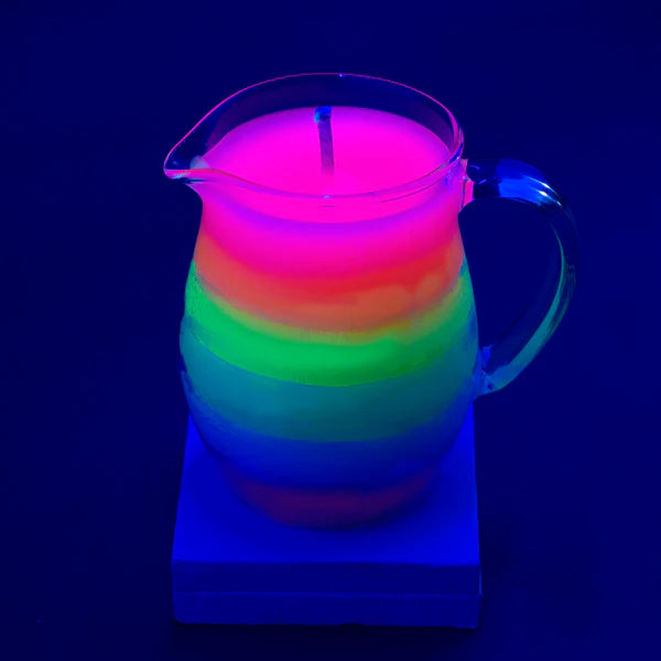 Wax Play Pitcher Candle in UV Reactive Rainbow