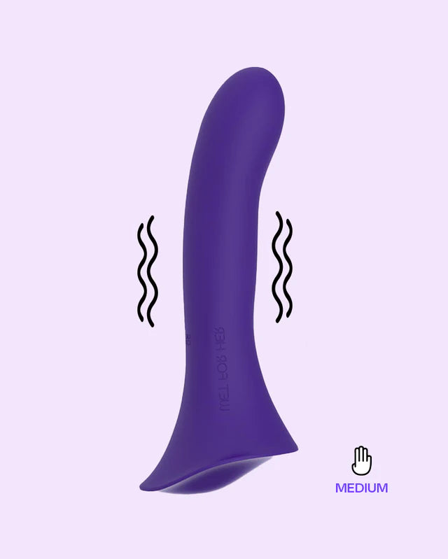 Fusion Vibrating Strap On Dil in Purple