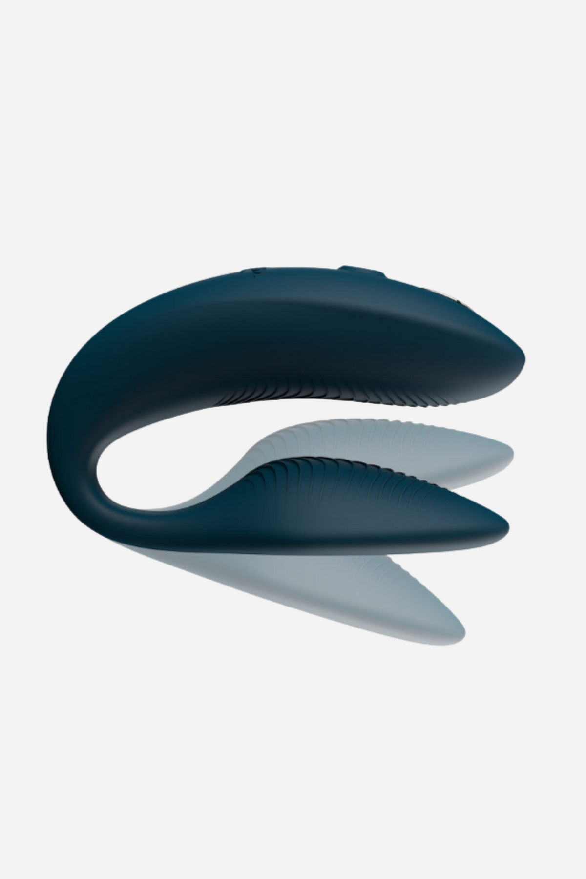 Motion view of the green velvet We-Vibe Sync 2 showing how its adjustable arms flex to fit different bodies comfortably during sex