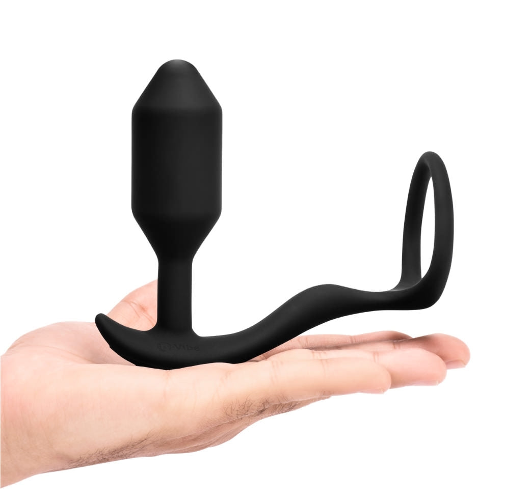 B-Vibe Vibrating Snug and Tug Cock Ring Plug