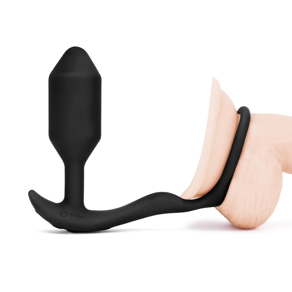 B-Vibe Vibrating Snug and Tug Cock Ring Plug