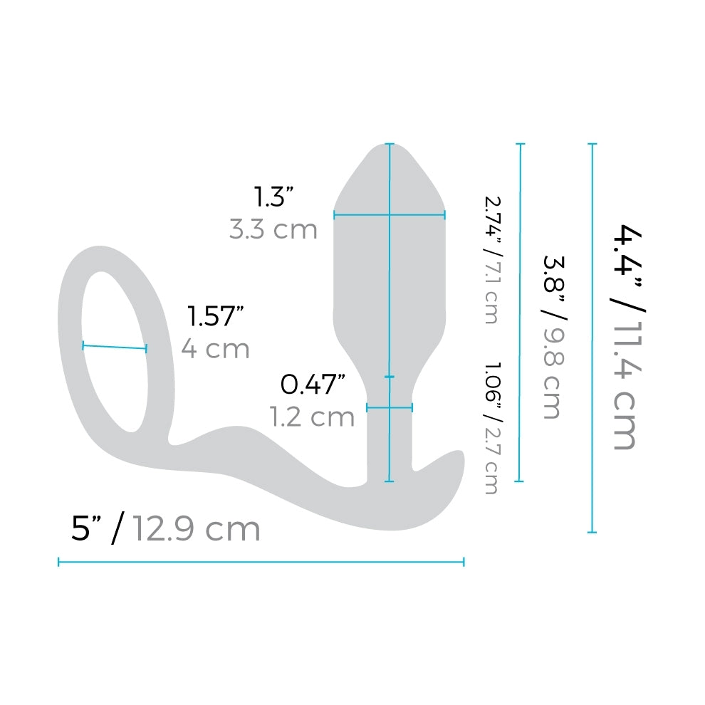 B-Vibe Vibrating Snug and Tug Cock Ring Plug