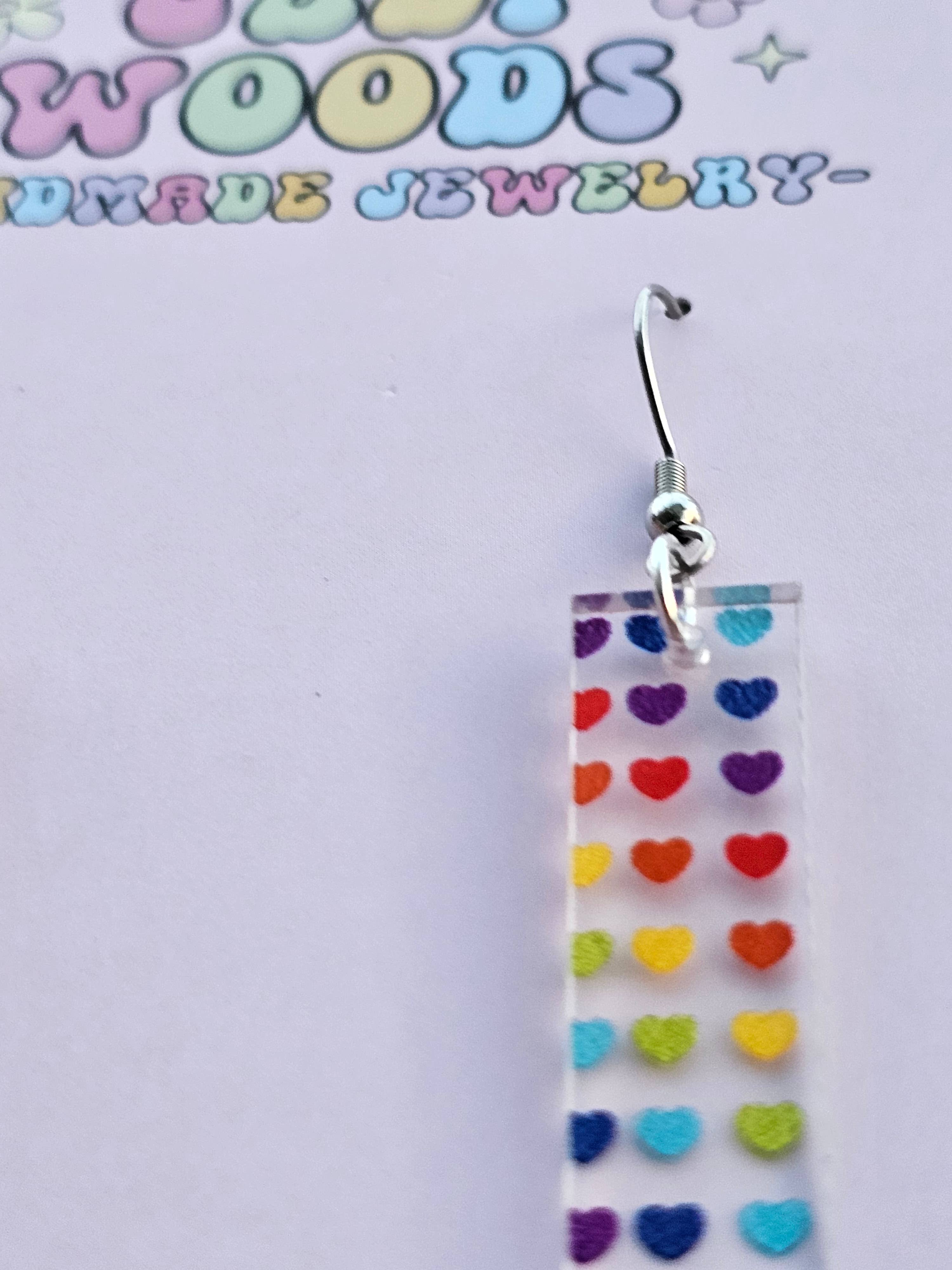Bar Earrings in Rainbow Patterns