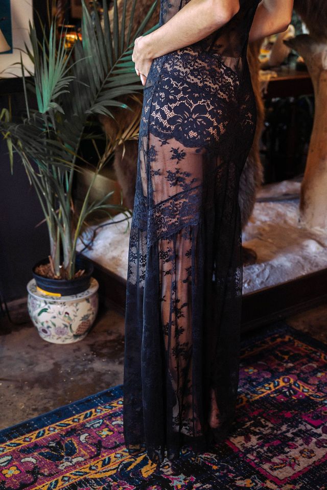 Kilo Brava Mixed Lace Maxi in Black