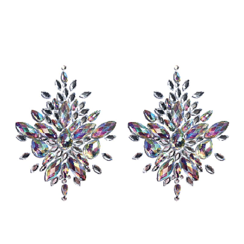 FROZEN IRIDESCENT CRYSTAL JEWEL NIPPLE COVER PASTIES