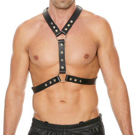 Shoot Your Shot Leather Y Chest Harness