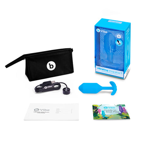 B-Vibe Vibrating Snug Plug 3 Large in Blue
