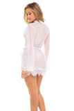 Our Next Chapter Mesh & Lace Robe In White
