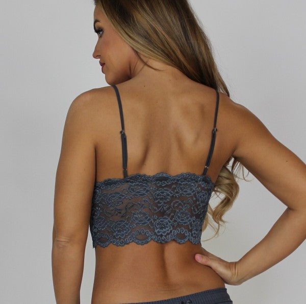 Foxers Lace Bralette in Gray