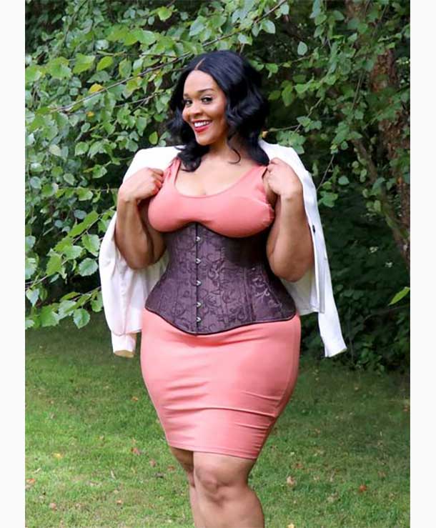 Temptress Underbust in Brown Brocade