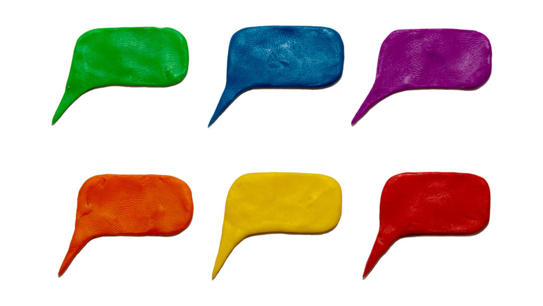 Speech bubbles in rainbow colors