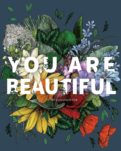 You Are Beautiful Sticker by Transpainter