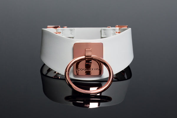 Fiery Elegance Vegan Collar in White & Rose Gold