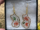 Body Form Floral Resin Earrings in Gold