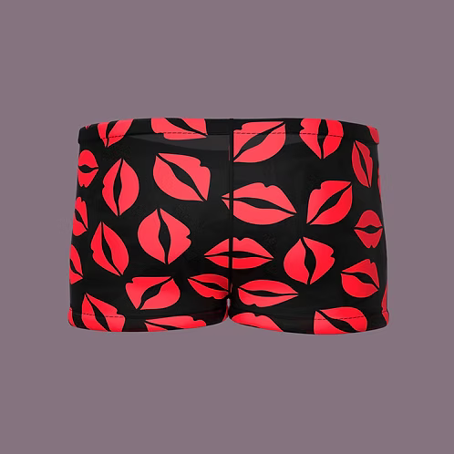 Kiss Me Lips Mesh Pouch Mini Short