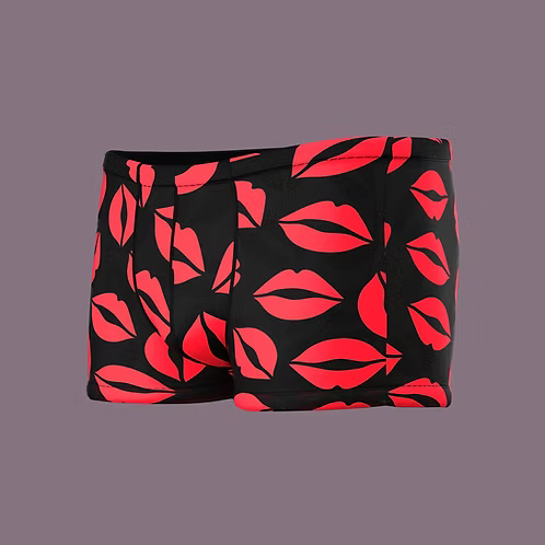 Kiss Me Lips Mesh Pouch Mini Short