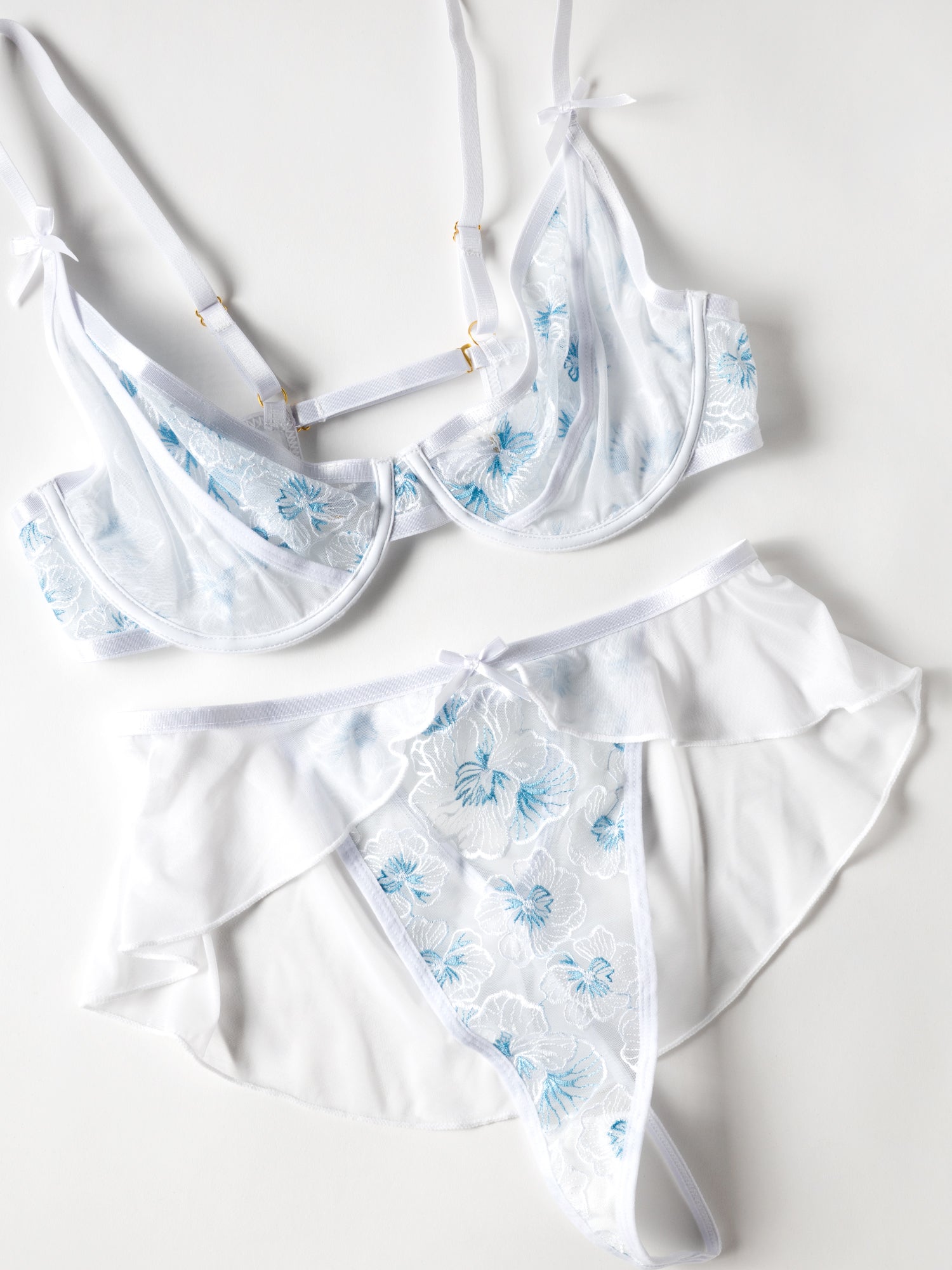 Exchanging Vows Underwire Bralette & Skirted Panty Set