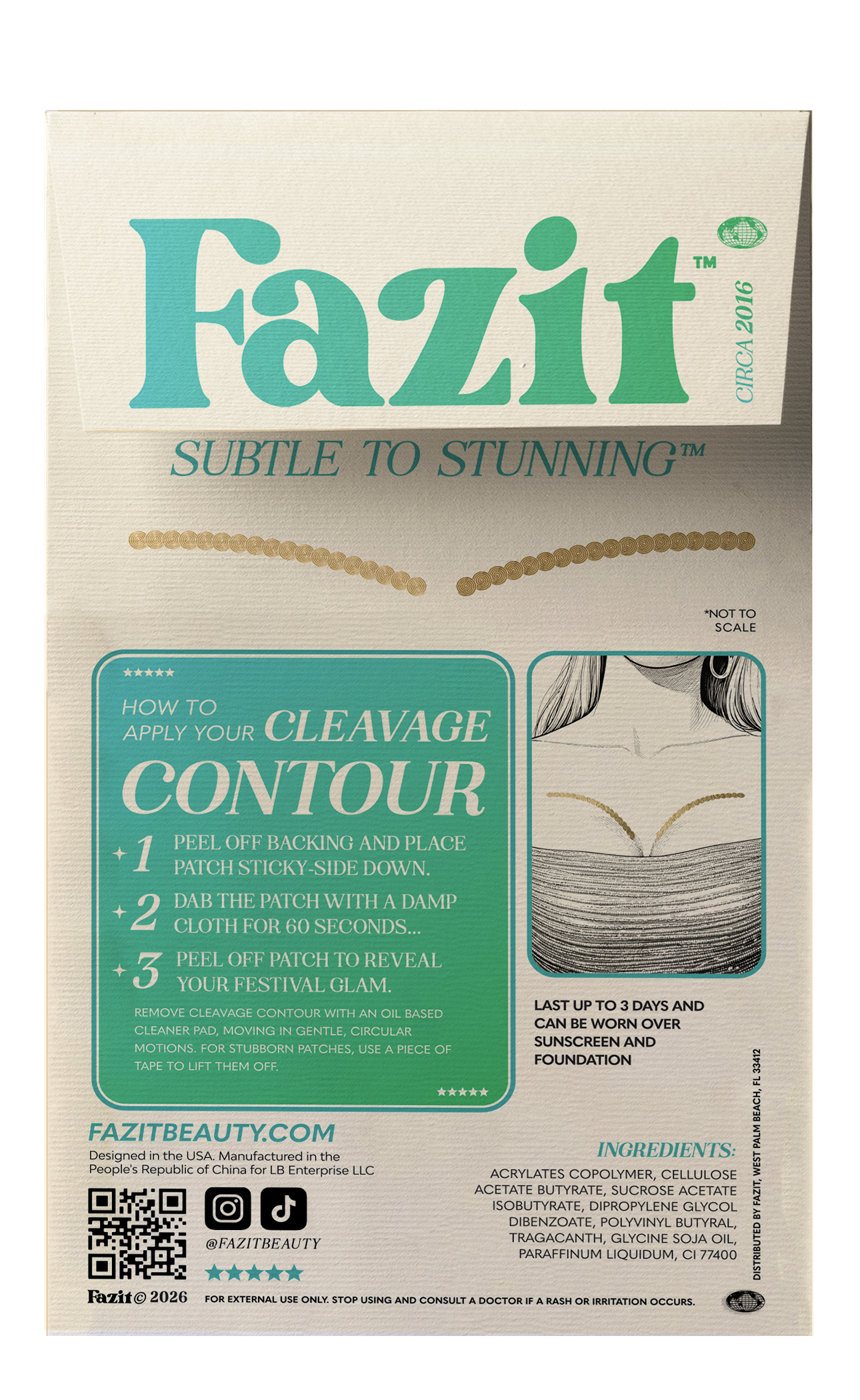 Fazit Glitter Cleavage Contour Makeup in Gold