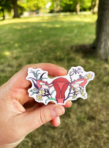 Floral Uterus Sticker