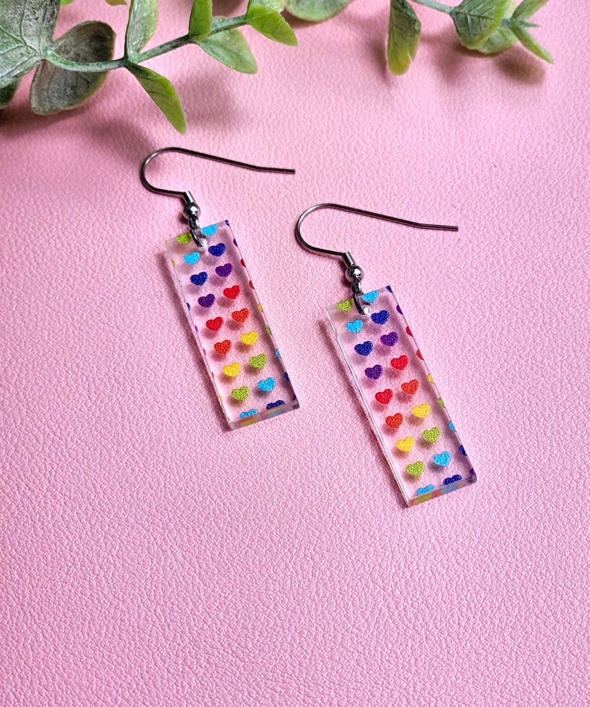 Bar Earrings in Rainbow Patterns