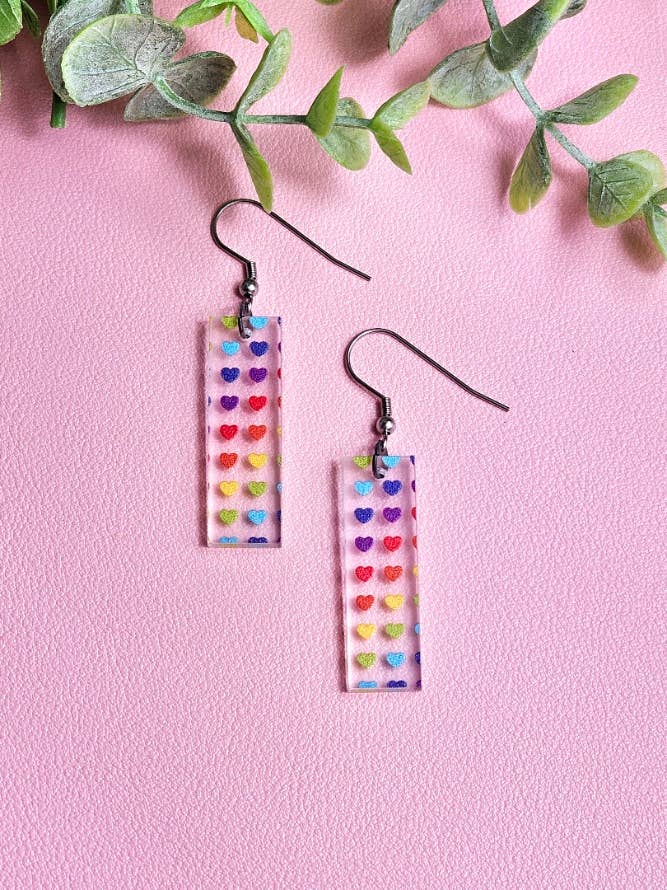 Bar Earrings in Rainbow Patterns