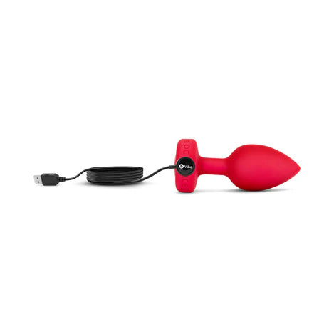 B-Vibe Vibrating Heart Jewel Plug in Red